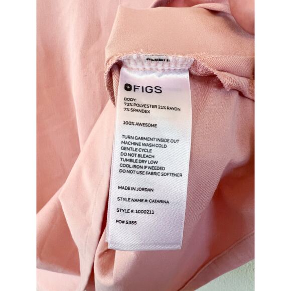 FIGS Catarina Scrub Top Large Baby Pink Sand Salmon - Picture 5 of 7